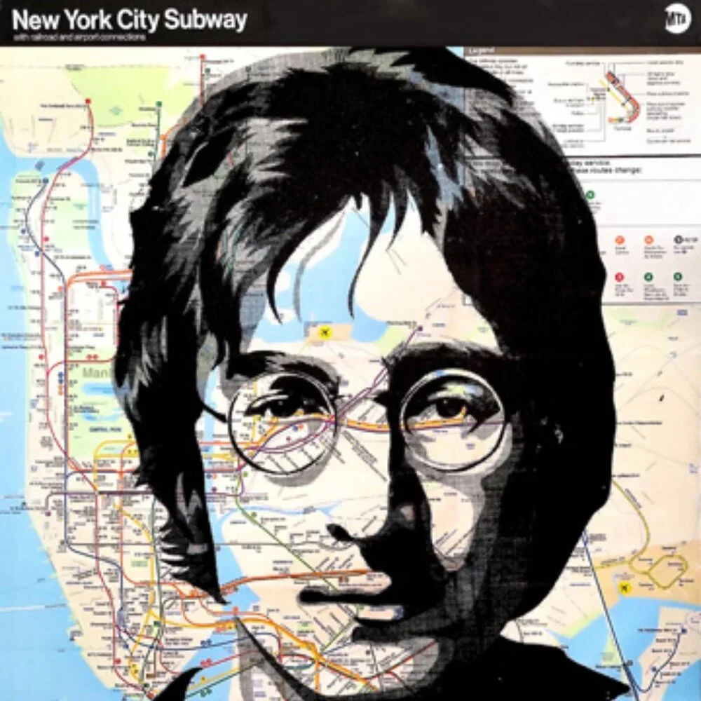 Rare John Lennon NYC Subway Map Art Metal Sign 8×12" Limited Edition - Picture 3 of 7